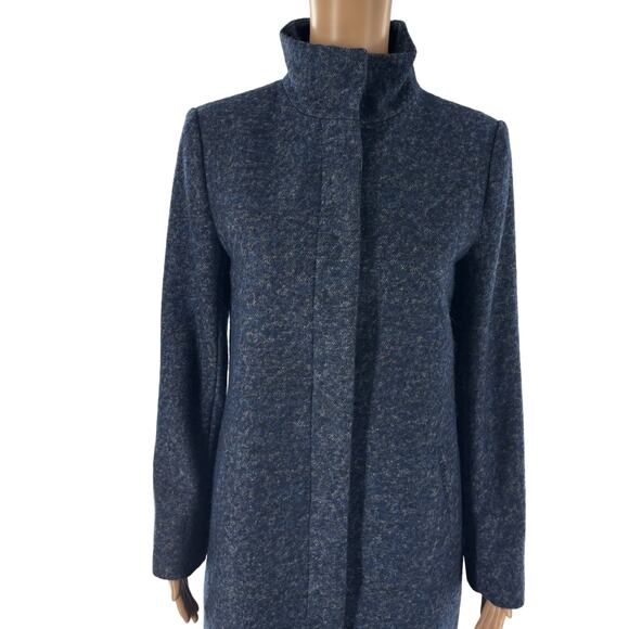 Theory Blue Layti Wool Blend Coat - Picture 4 of 11